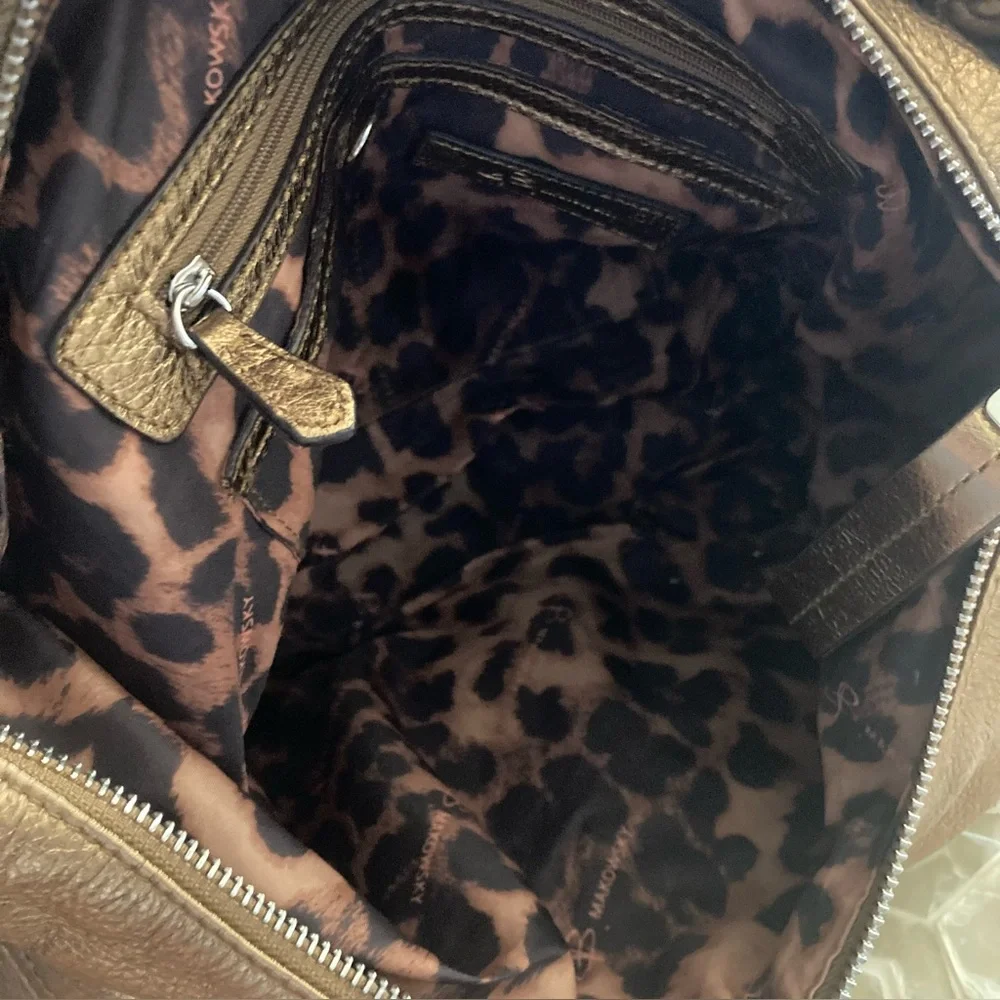 NEW!  B. Makowsky large metallic satchel